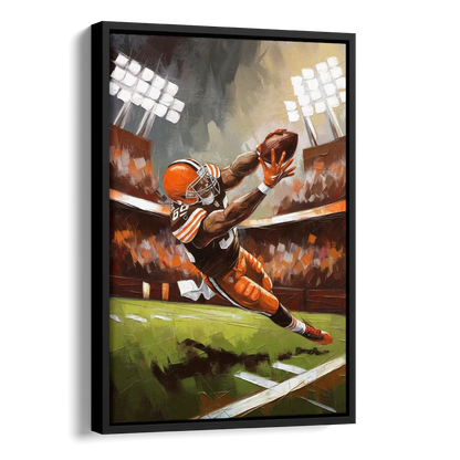 Cleveland Browns Fans in Action Side - Black Canvas Wall Art