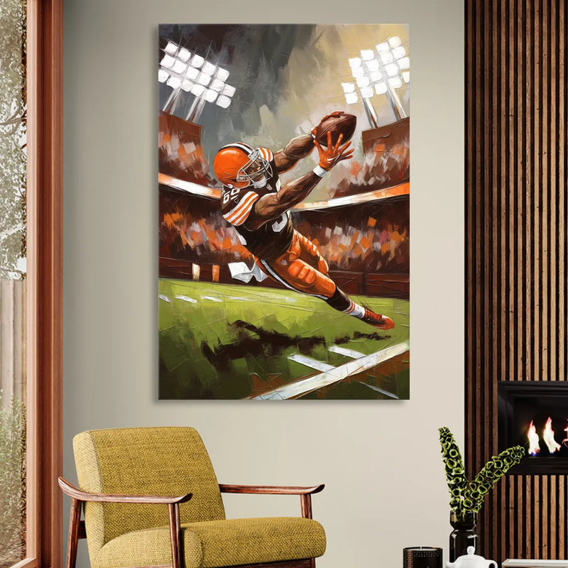 Cleveland Browns Fans in Action Sitting Room - Canvas Wall Art