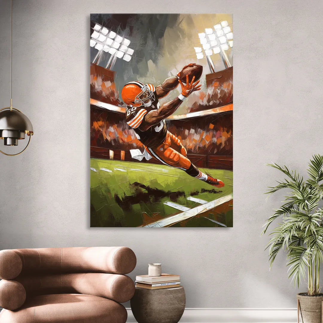 Cleveland Browns Fans in Action Living Room - Canvas Wall Art