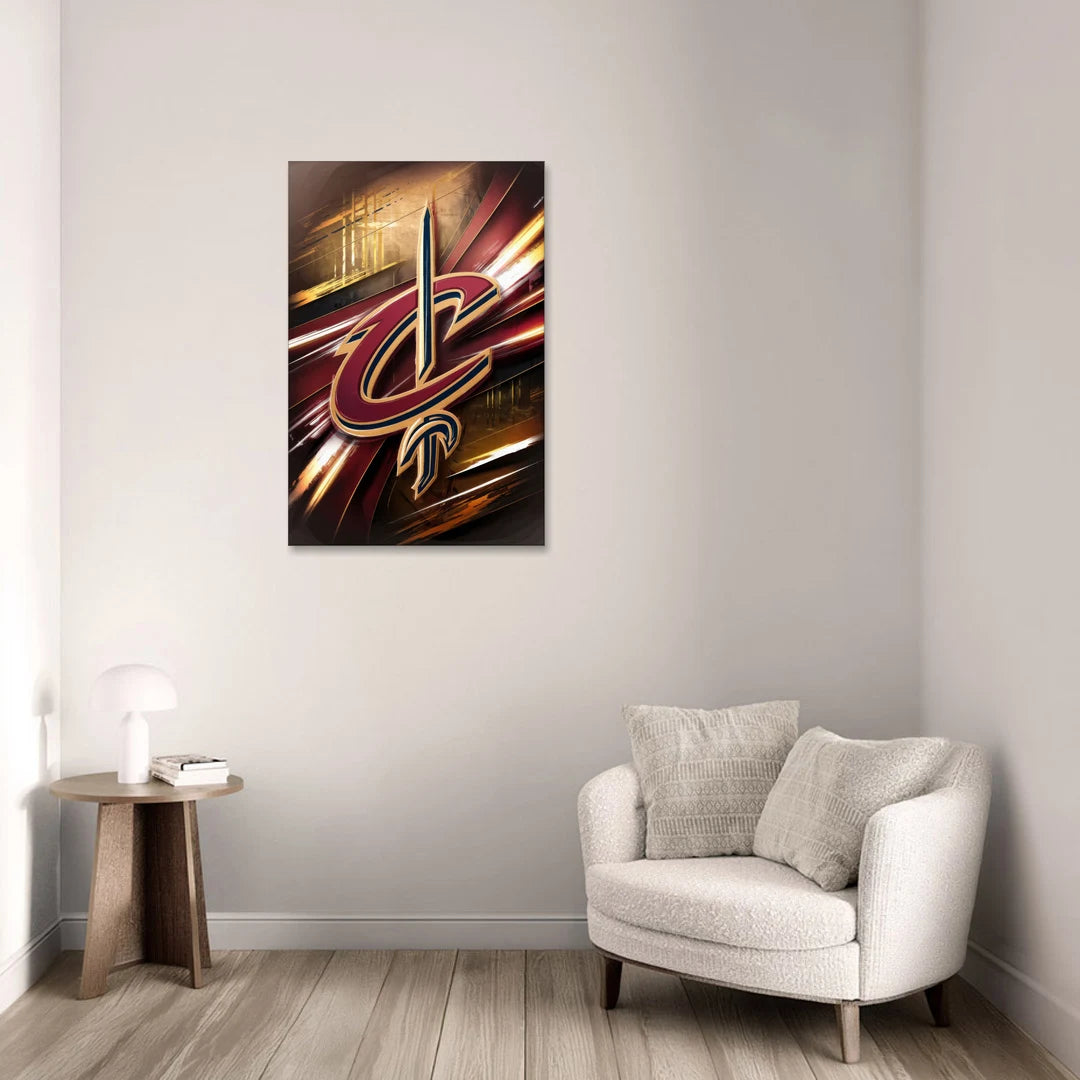 Cleveland Cavaliers Logo - Canvas Wall Art - Sofa - 24x36