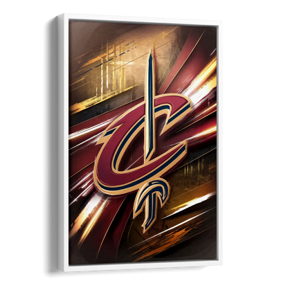 Cleveland Cavaliers Logo Side - White Canvas Wall Art