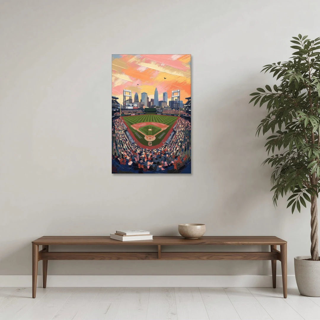 Cleveland Guardians Baseball Field - Canvas Wall Art - Coffee Table - 24x36