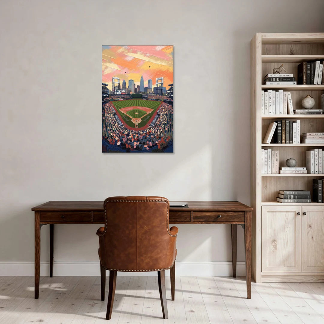Cleveland Guardians Baseball Field - Canvas Wall Art - Office - 24x36