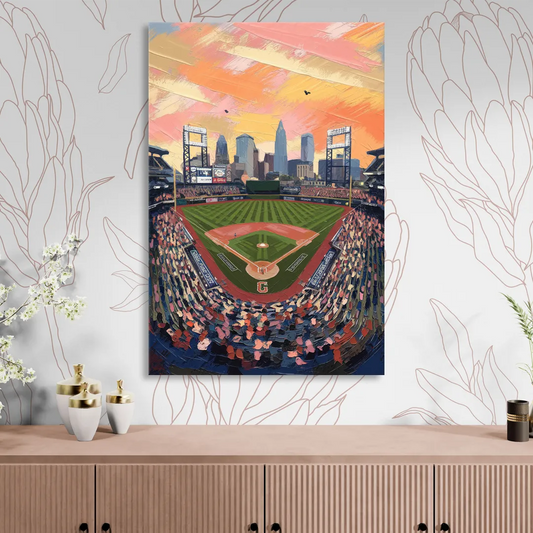 Cleveland Guardians Baseball Field Living Room - Canvas Wall Art