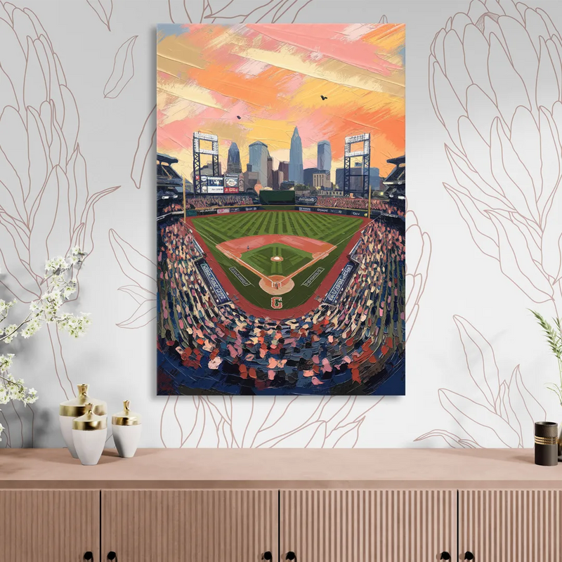 Cleveland Guardians Baseball Field Living Room - Canvas Wall Art