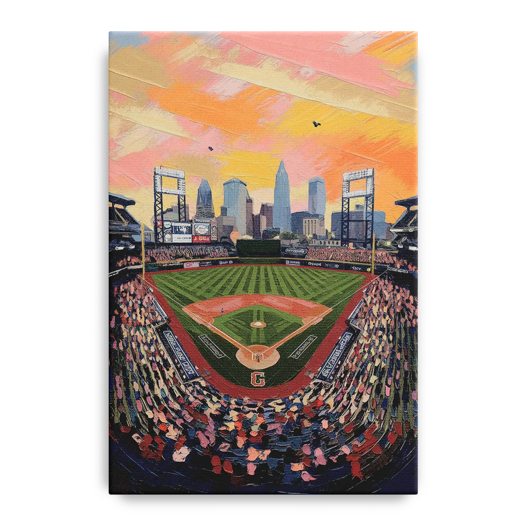 Cleveland Guardians Baseball Field Front - Canvas Wall Art