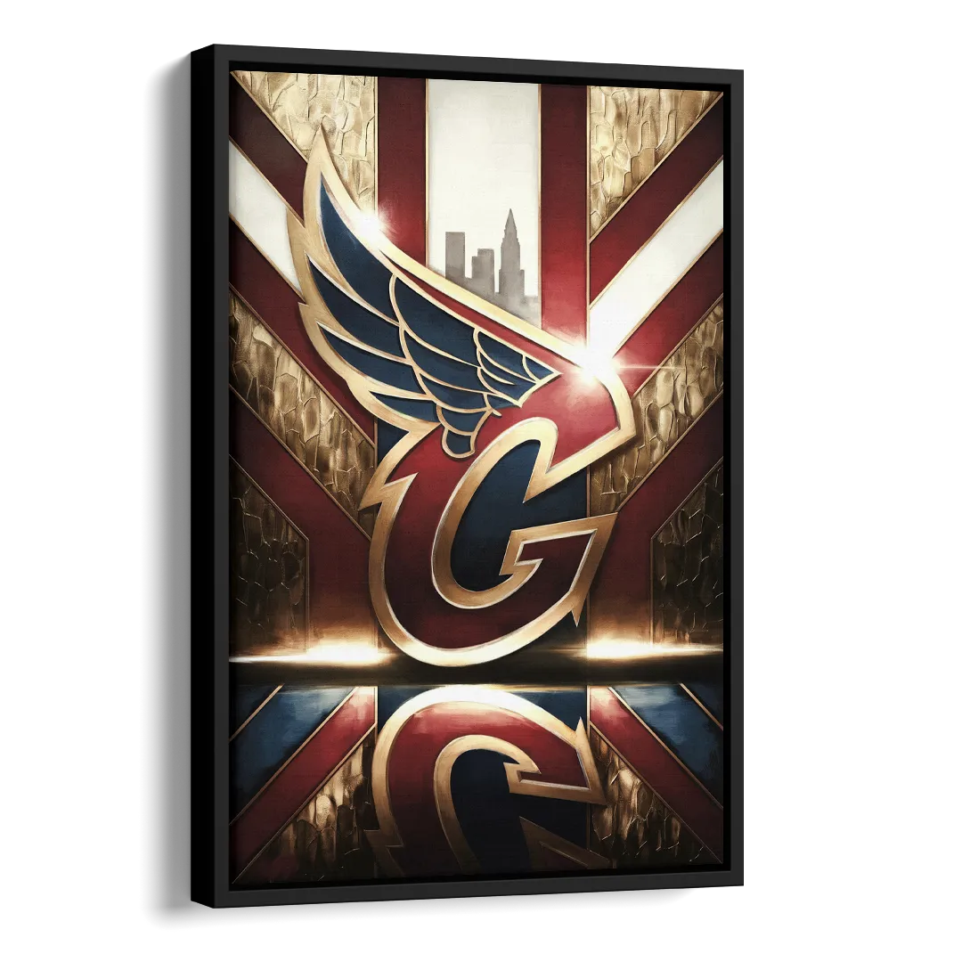 Cleveland Guardians Tribute Side - Black Canvas Wall Art