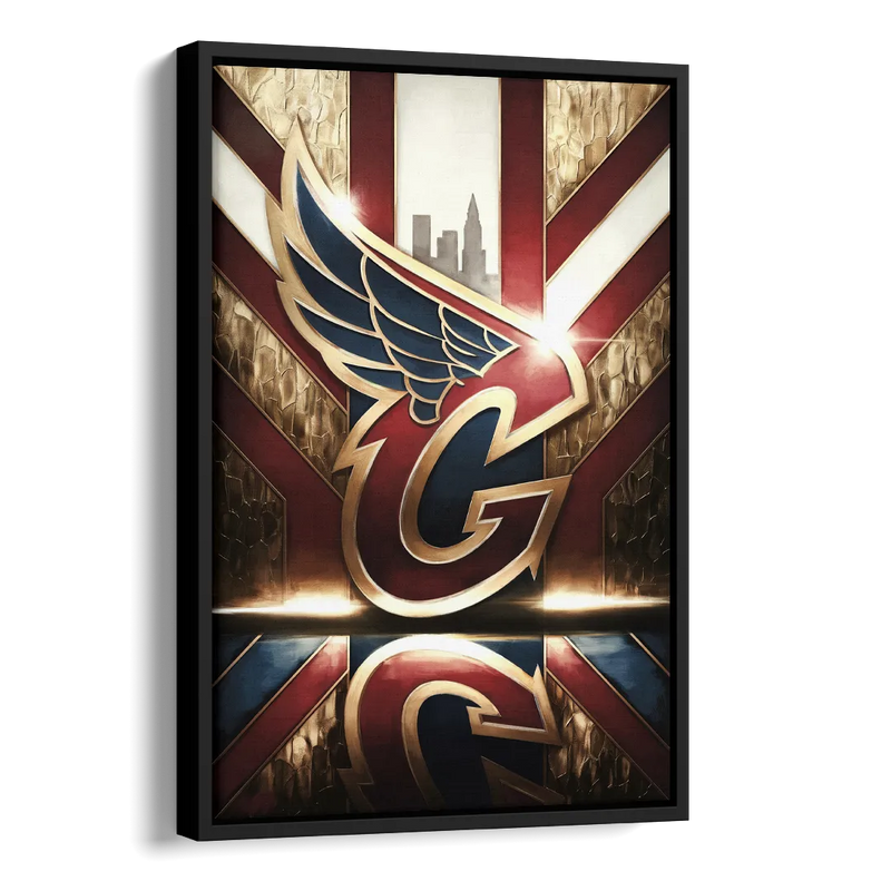 Cleveland Guardians Tribute Side - Black Canvas Wall Art