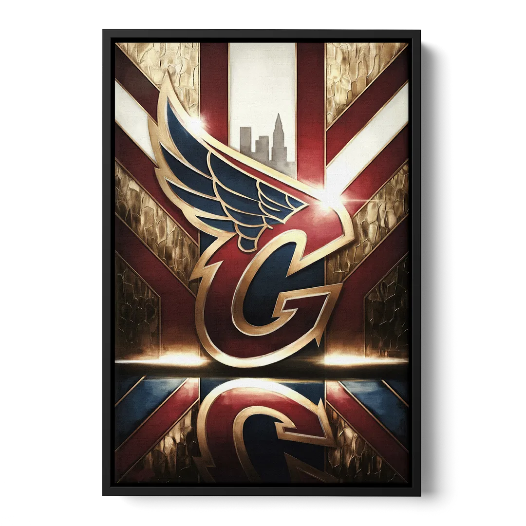 Cleveland Guardians Tribute Front - Black Canvas Wall Art