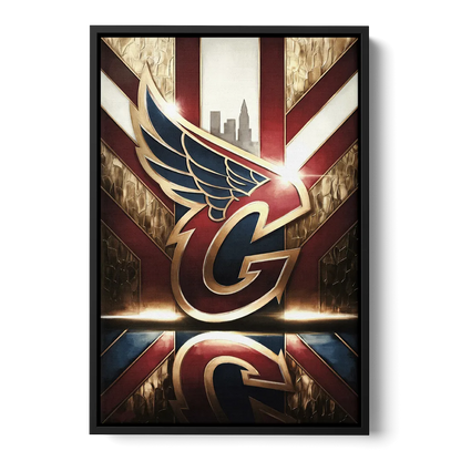 Cleveland Guardians Tribute Front - Black Canvas Wall Art