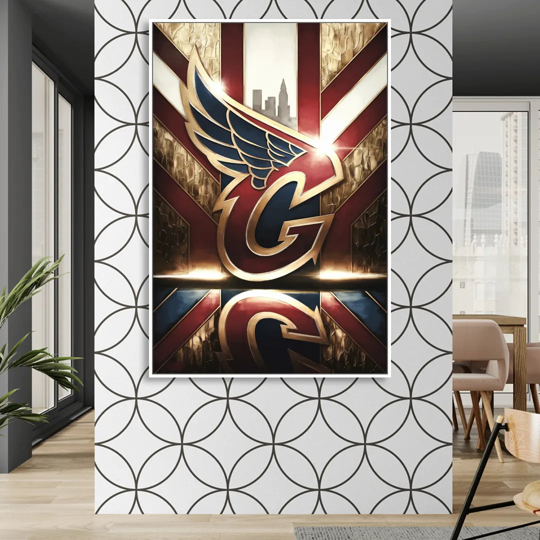 Cleveland Guardians Tribute Sitting Room - White Canvas Wall Art