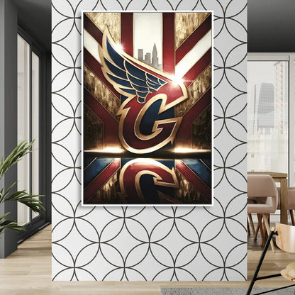 Cleveland Guardians Tribute Sitting Room - White Canvas Wall Art