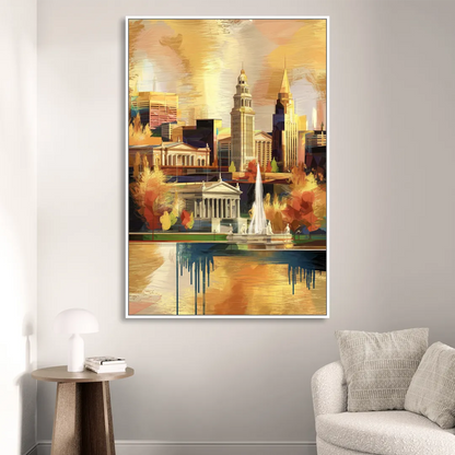 Cleveland Historic Landmarks Sitting Room - White Canvas Wall Art