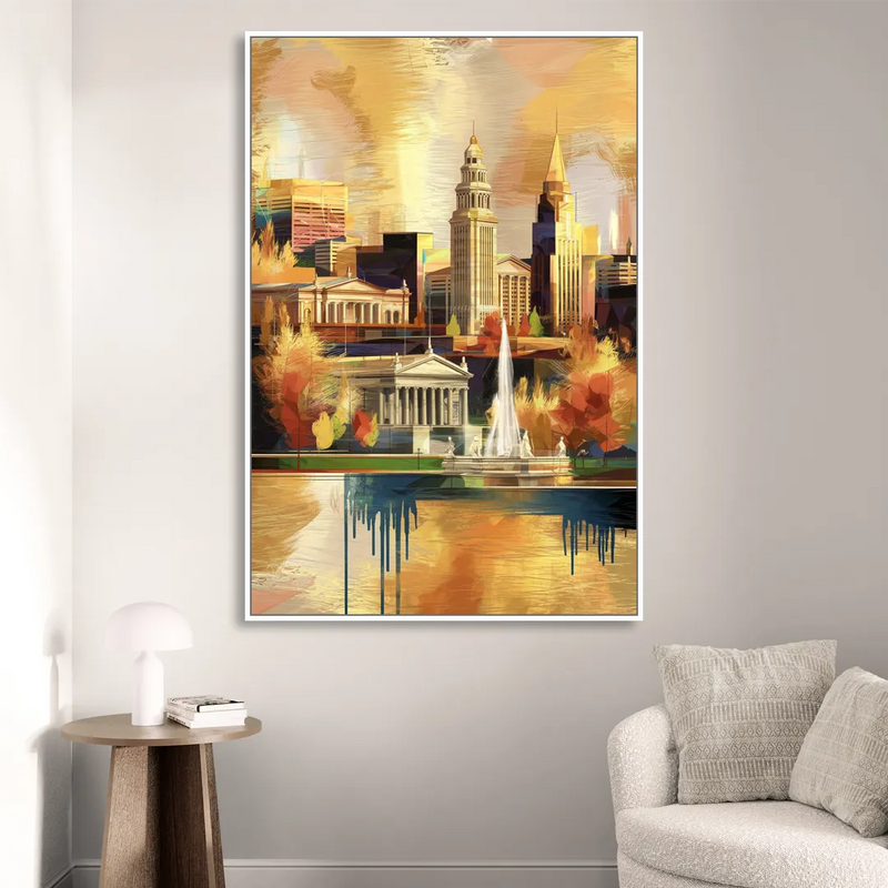 Cleveland Historic Landmarks Sitting Room - White Canvas Wall Art