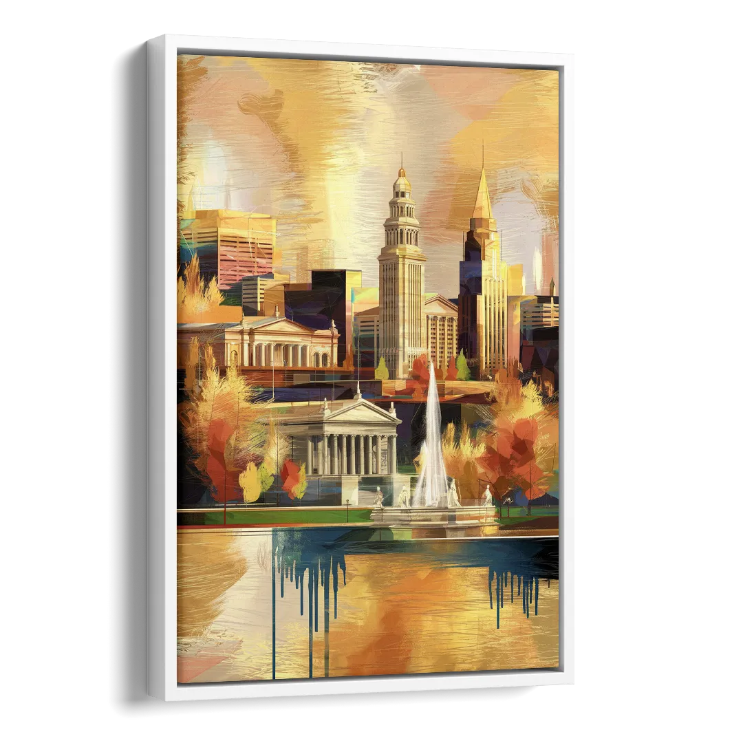 Cleveland Historic Landmarks Side - White Canvas Wall Art
