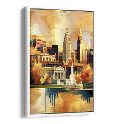 Cleveland Historic Landmarks Side - White Canvas Wall Art