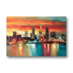 Cleveland Historic Landmarks Watercolor - Canvas Wall Art - Front