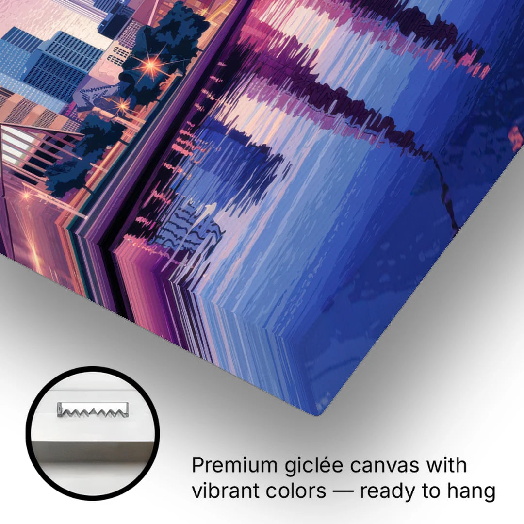 Cleveland Ohio Skyline Silhouette - Canvas Wall Art - Gallery Wrap Corner