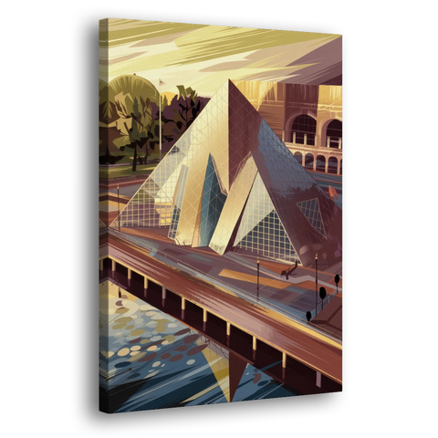 Cleveland Rock and Roll Hall of Fame - Canvas Wall Art - Side