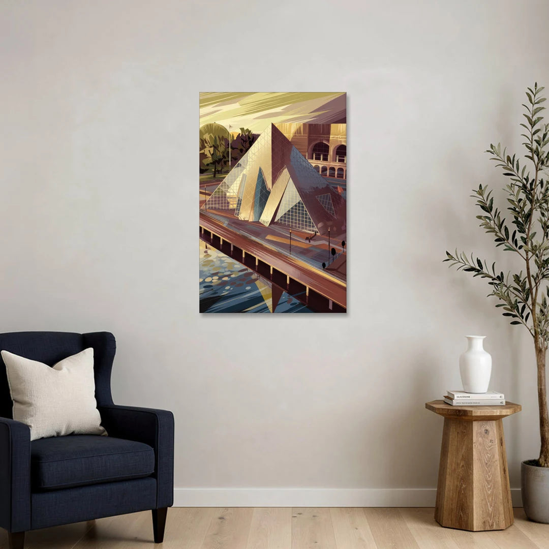 Cleveland Rock and Roll Hall of Fame - Canvas Wall Art - Sofa - 24x36