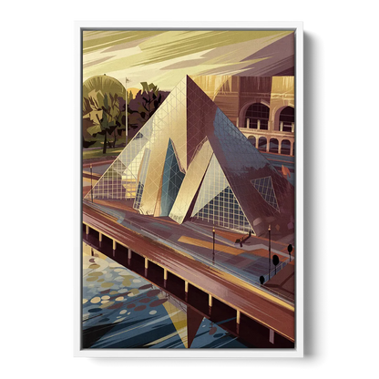 Cleveland Rock and Roll Hall of Fame Front - White Canvas Wall Art