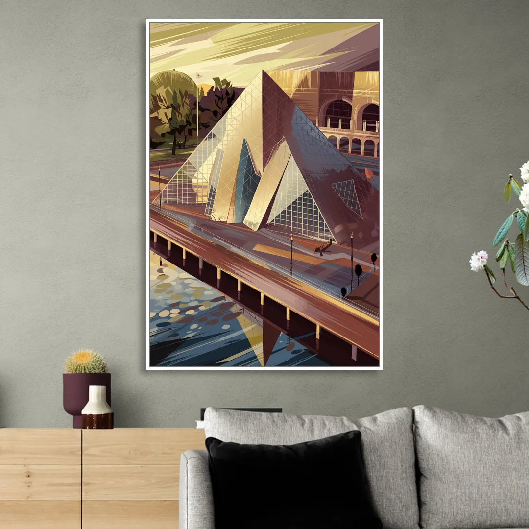 Cleveland Rock and Roll Hall of Fame Living Room - White Canvas Wall Art