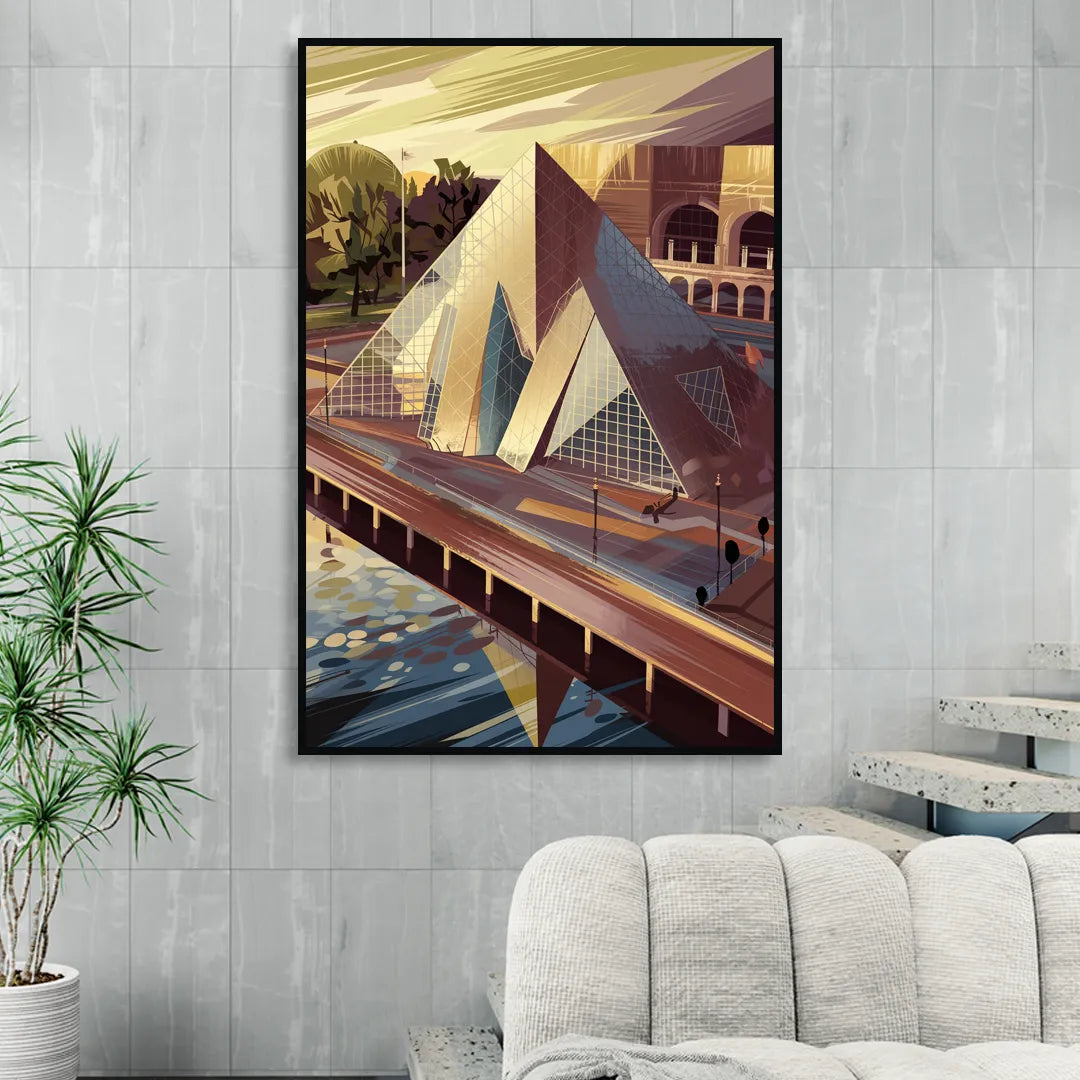 Cleveland Rock and Roll Hall of Fame Sitting Room - Black Canvas Wall Art