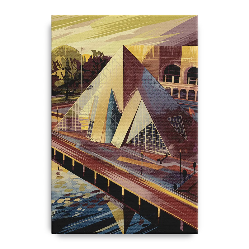 Cleveland Rock and Roll Hall of Fame Front - Canvas Wall Art