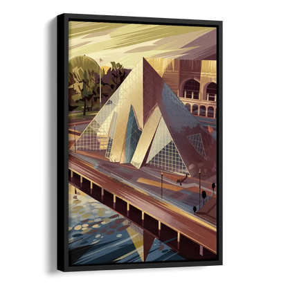 Cleveland Rock and Roll Hall of Fame Side - Black Canvas Wall Art