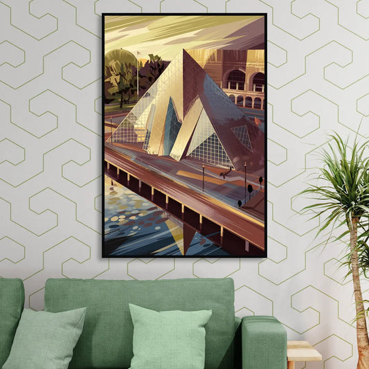 Cleveland Rock and Roll Hall of Fame Living Room - Black Canvas Wall Art