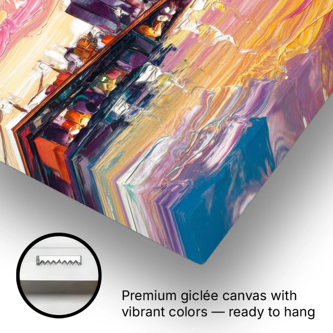 Cleveland Skyline At Sunset - Canvas Wall Art - Gallery Wrap Corner