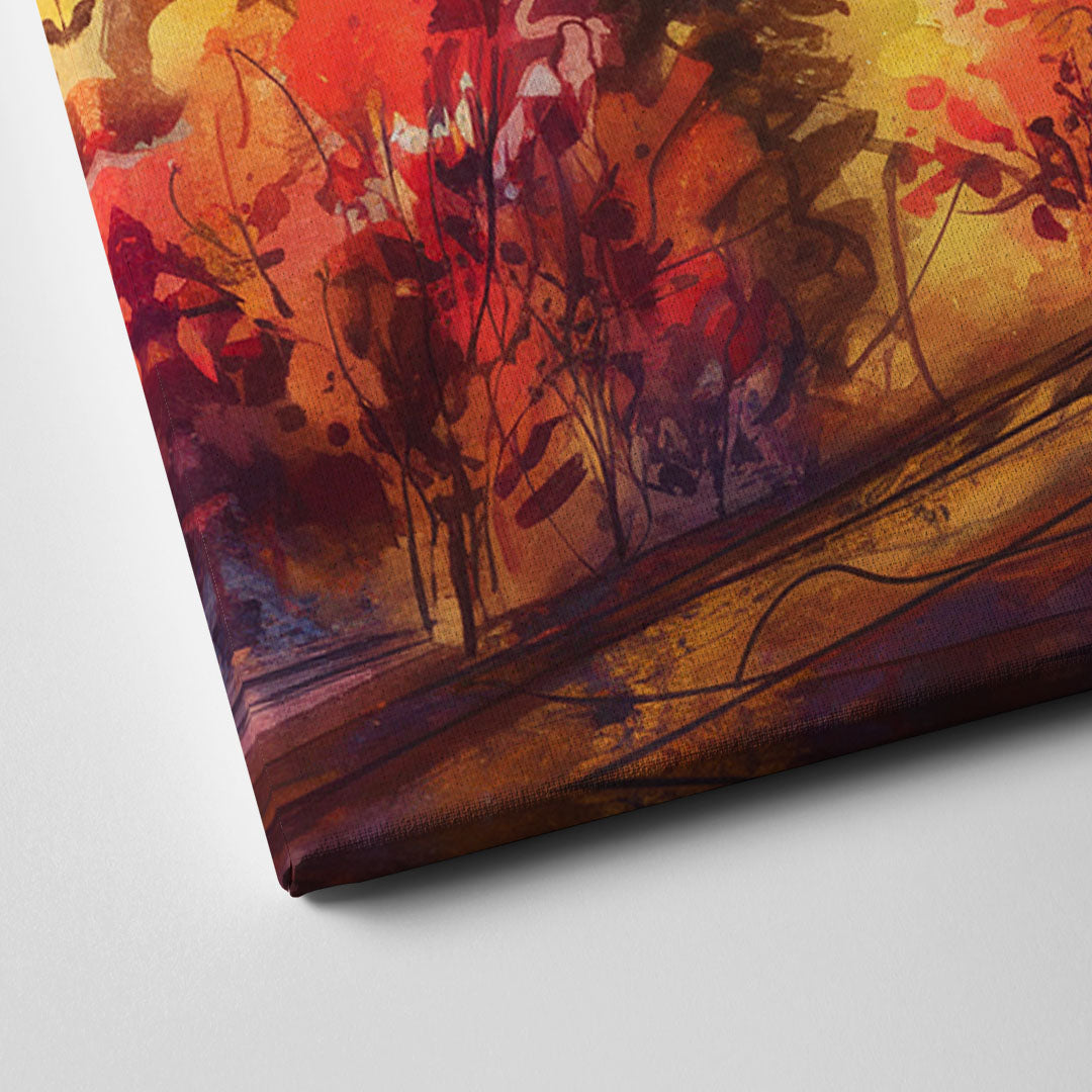 Cleveland Skyline in Autumn Canvas Close Up