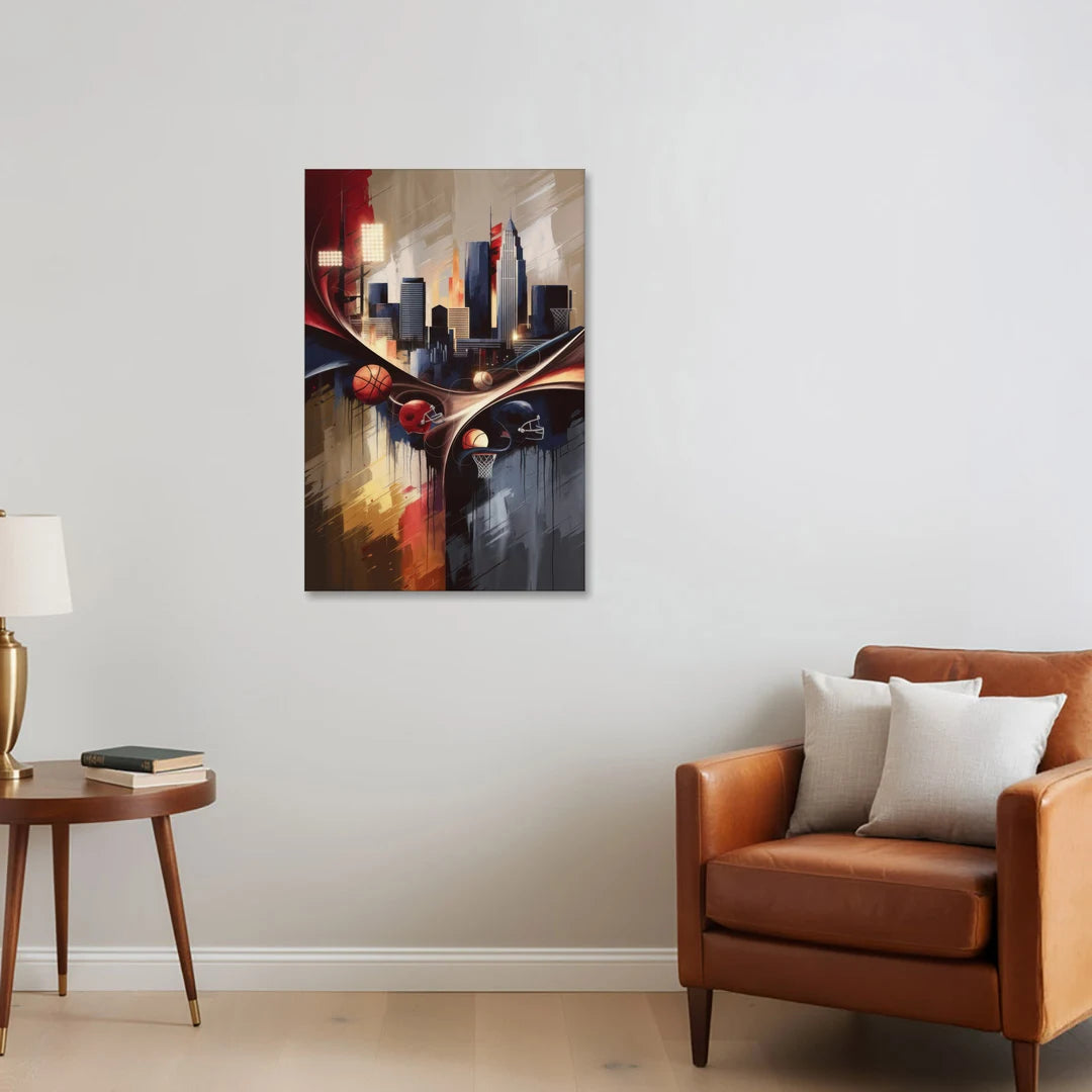 Cleveland Sports Team Spirit - Canvas Wall Art - Sofa - 24x36