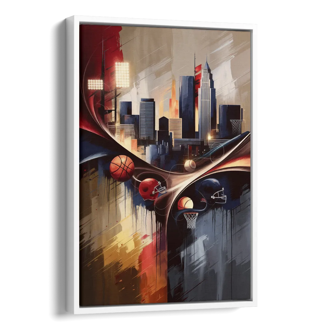 Cleveland Sports Team Spirit Side - White Canvas Wall Art