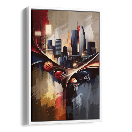 Cleveland Sports Team Spirit Side - White Canvas Wall Art