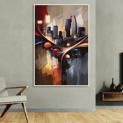 Cleveland Sports Team Spirit Sitting Room - White Canvas Wall Art