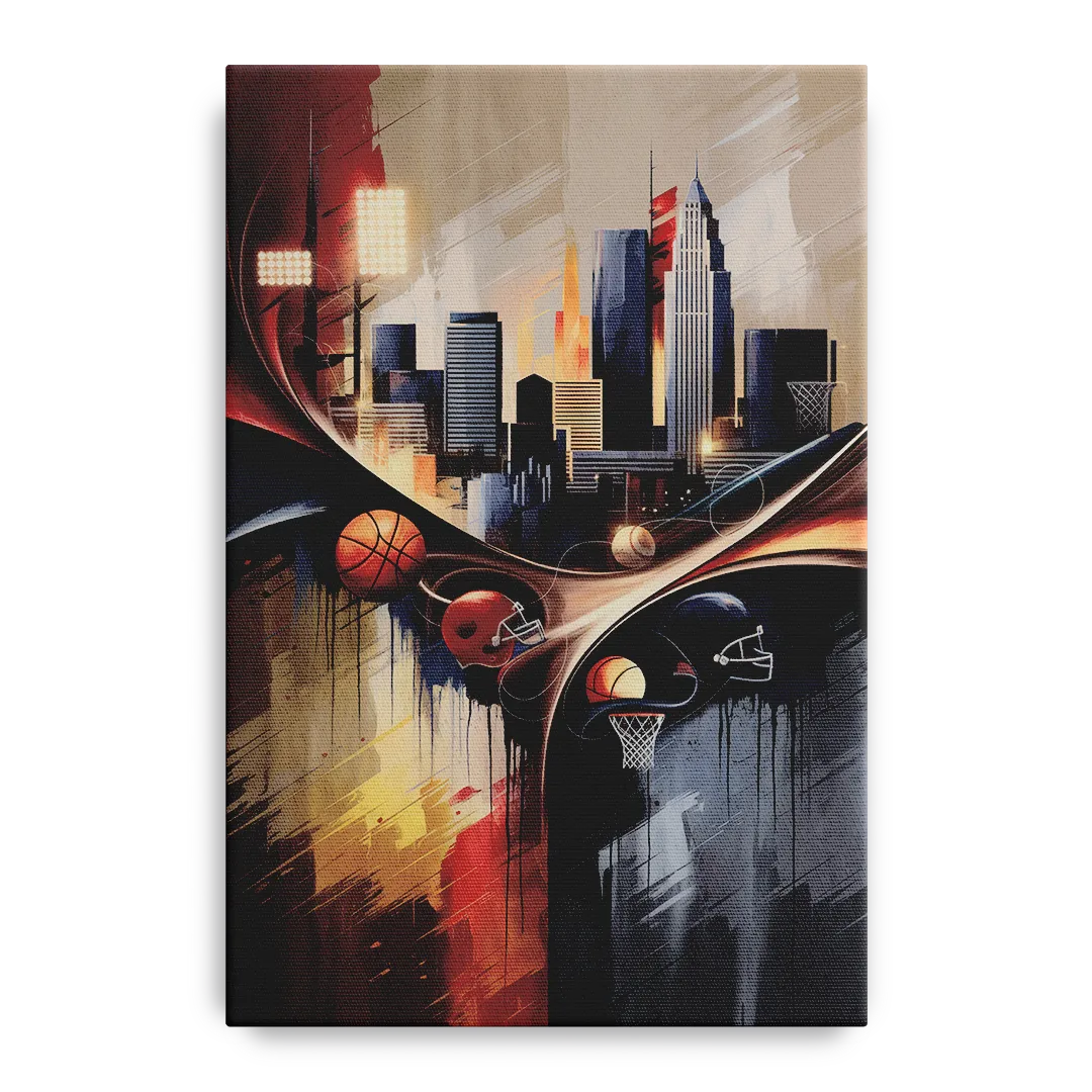 Cleveland Sports Team Spirit Front - Canvas Wall Art