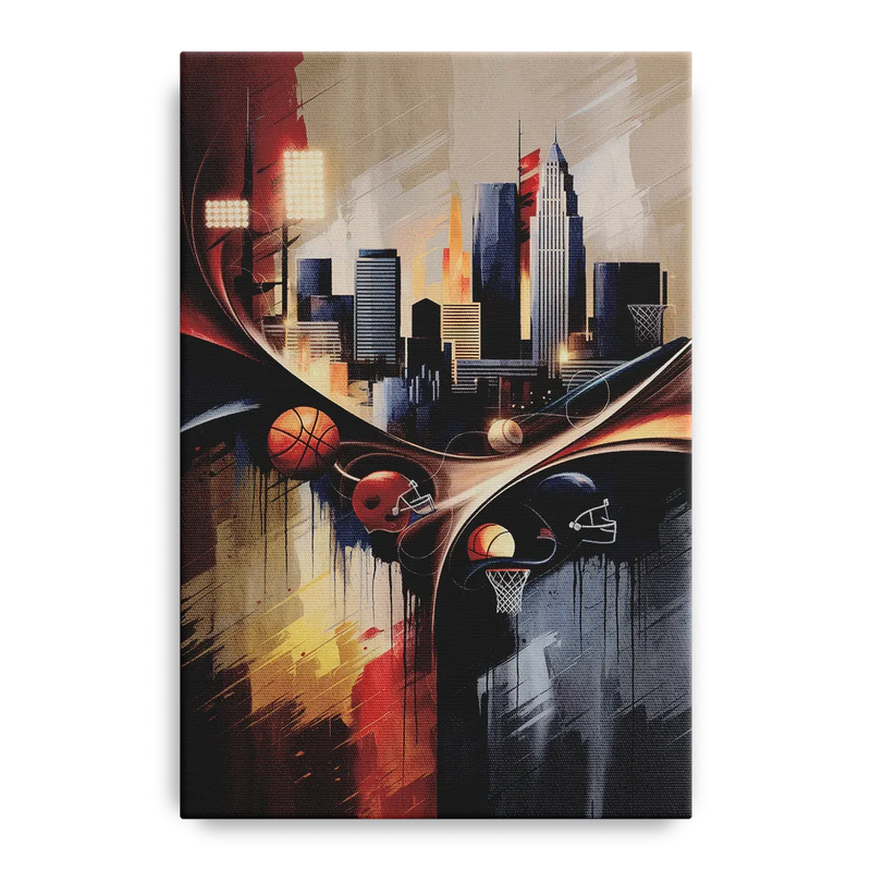 Cleveland Sports Team Spirit Front - Canvas Wall Art