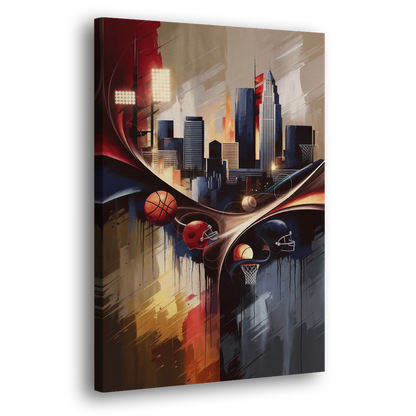 Cleveland Sports Team Spirit Side - Canvas Wall Art