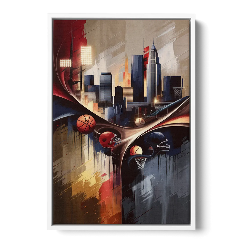 Cleveland Sports Team Spirit Front - White Canvas Wall Art