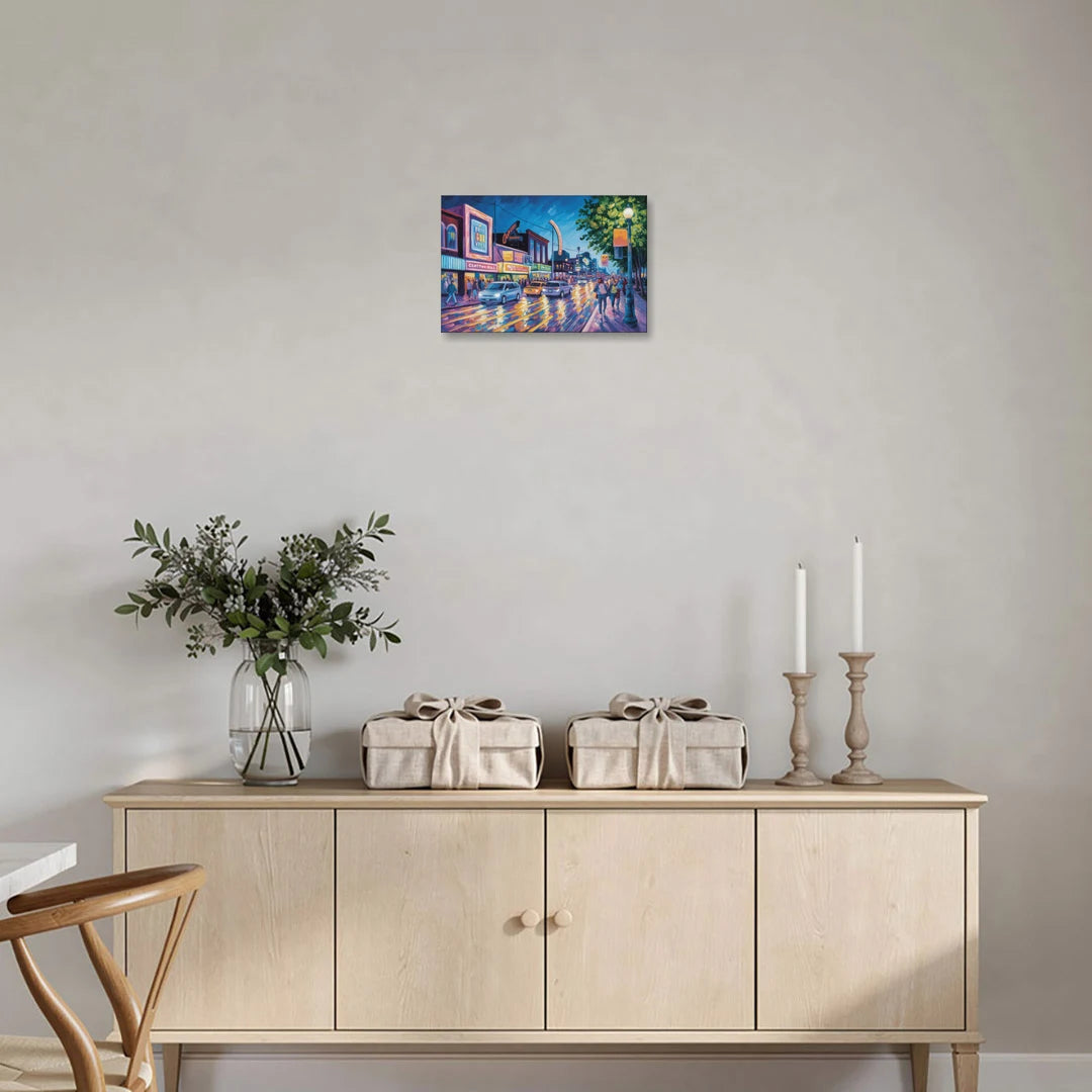 Clifton Hill Neon Lights - Canvas Wall Art - Coffee Table - 18x12