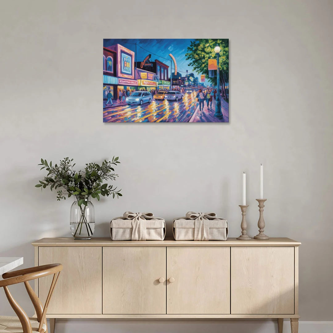 Clifton Hill Neon Lights - Canvas Wall Art - Coffee Table - 36x24
