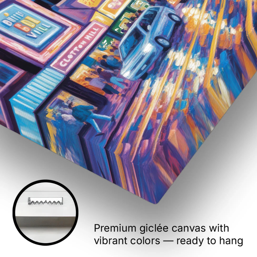 Clifton Hill Neon Lights - Canvas Wall Art - Gallery Wrap Corner
