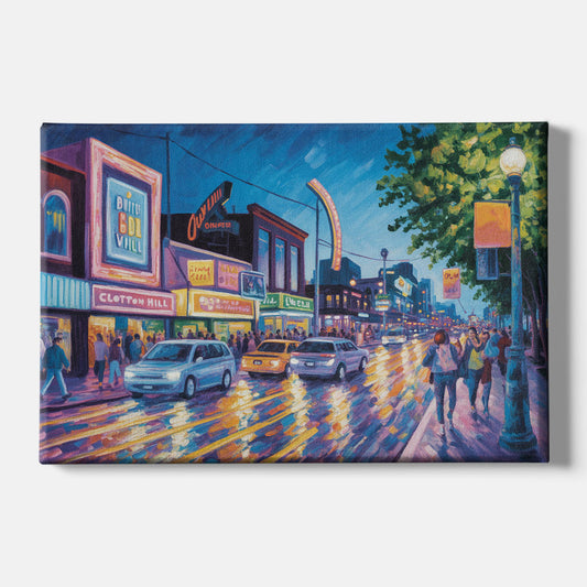Clifton Hill Neon Lights - Canvas Wall Art