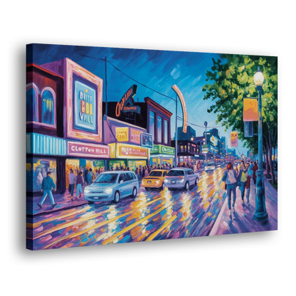 Clifton Hill Neon Lights Side - Canvas Wall Art