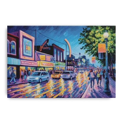 Clifton Hill Neon Lights Front - Canvas Wall Art