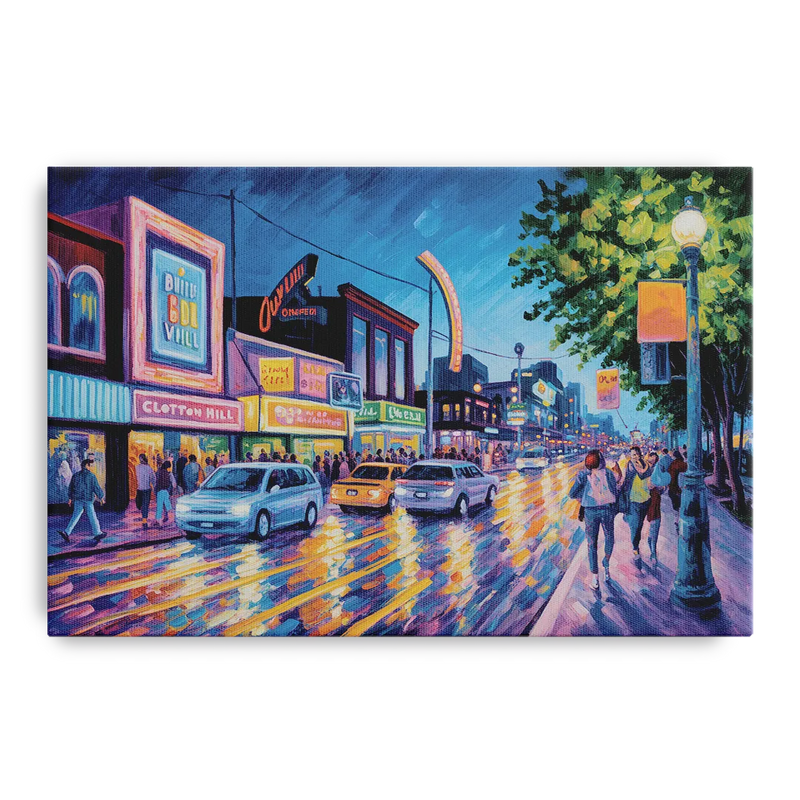 Clifton Hill Neon Lights Front - Canvas Wall Art
