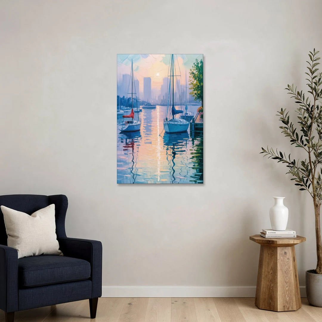 Coal Harbour Morning Light - Canvas Wall Art - Sofa - 24x36