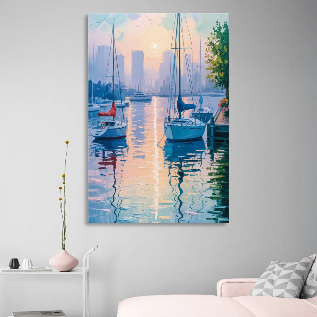 Coal Harbour Morning Light Sitting Room - Canvas Wall Art