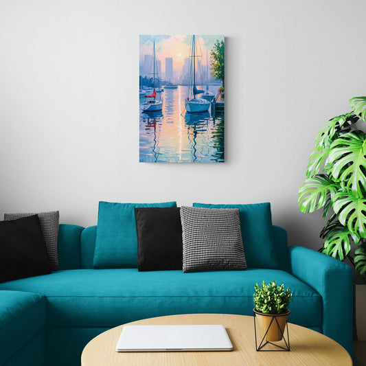 Coal Harbour Morning Light - Canvas Wall Art Living Room